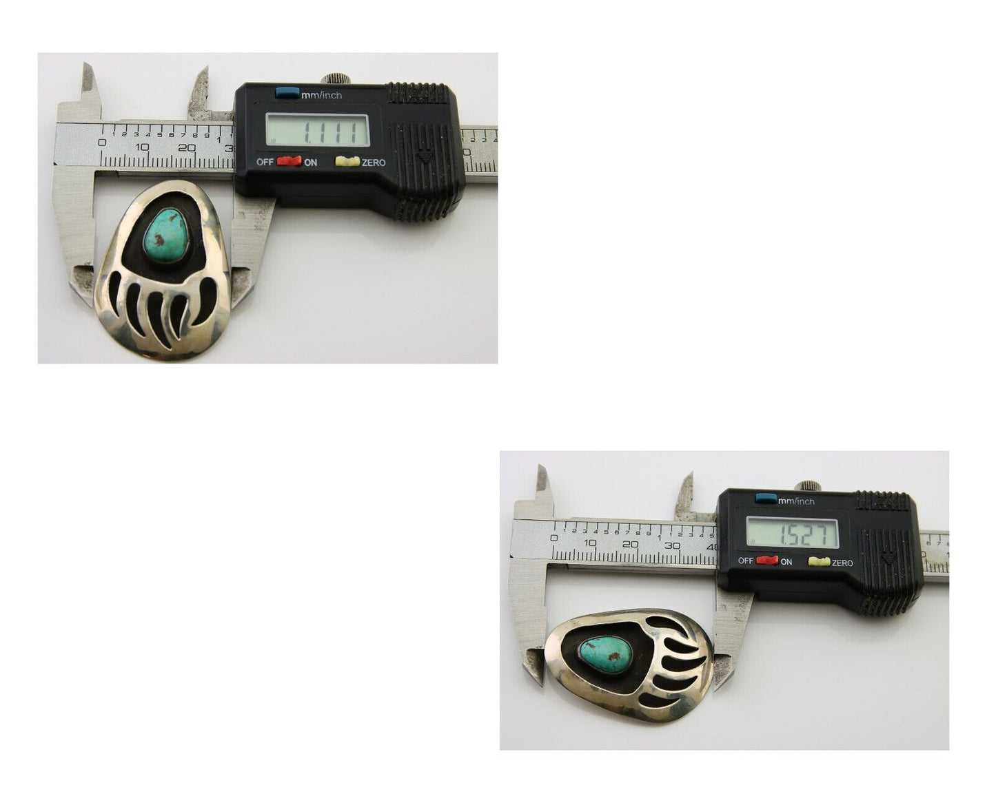 Navajo Paw Pendant 925 Silver Natural Turquoise Native American Artist C.80's