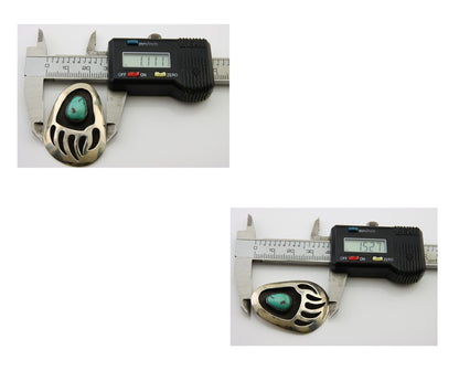 Navajo Paw Pendant 925 Silver Natural Turquoise Native American Artist C.80's