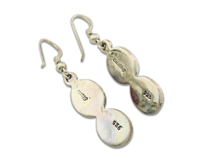 Navajo Earrings Sterling Silver Gemstone Vintage Handmade Dangle