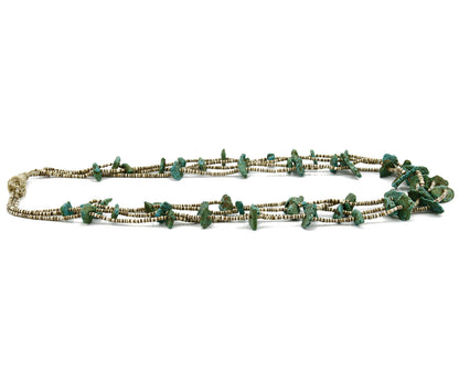 Navajo Old Pawn Fetish Necklace Real Turquoise & Shell C.70's