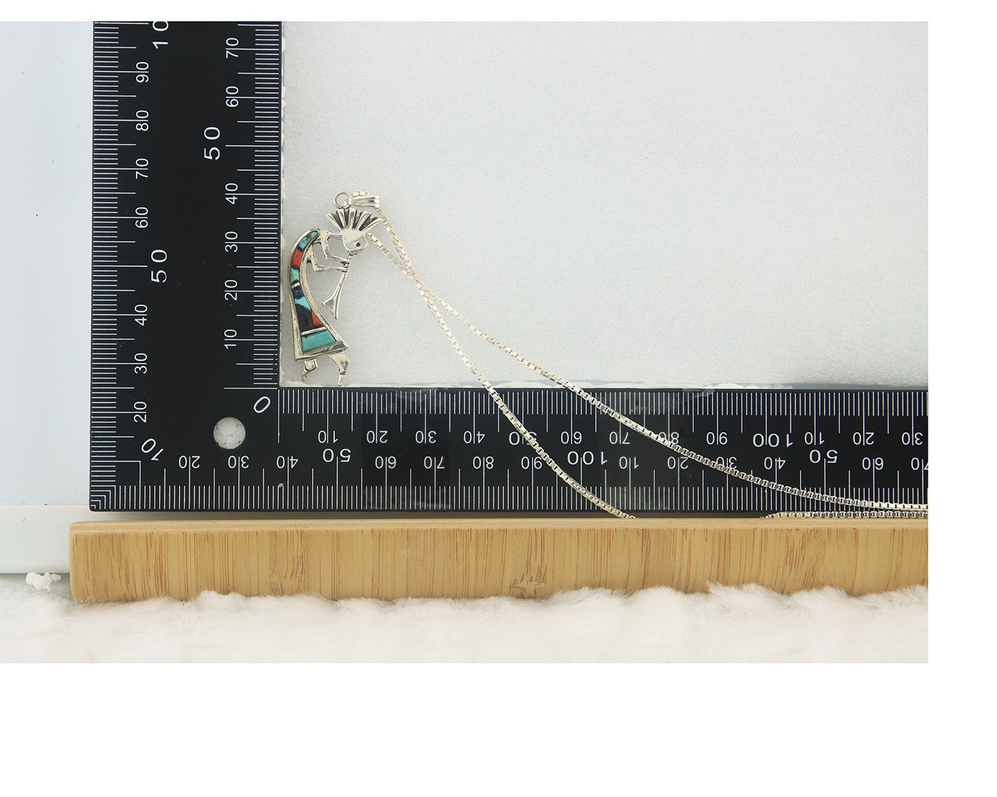 Navajo Kokopelli Necklace Sterling Silver Authentic Natural Gemstone