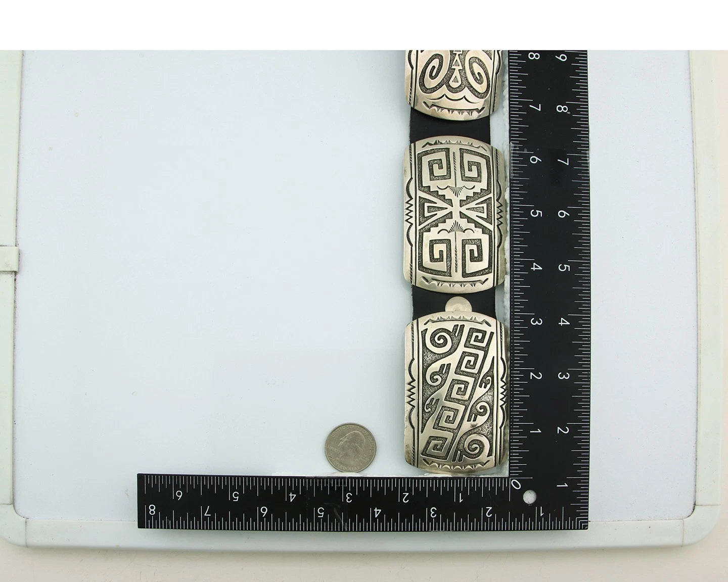 Navajo Concho Belt Sterling Silver Handmade Signed Arrowhead Vintage