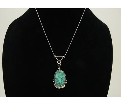 Navajo Necklace 925 Silver Natural Turquoise Artist Signed Jennifer Begay C.80's