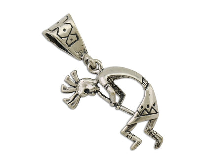 Navajo Kokopelli Pendant 925 Sterling Silver Native Artist Masha C.80's