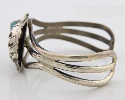 Navajo Bracelet 925 Silver Blue Turquoise Native American Artist C.80's