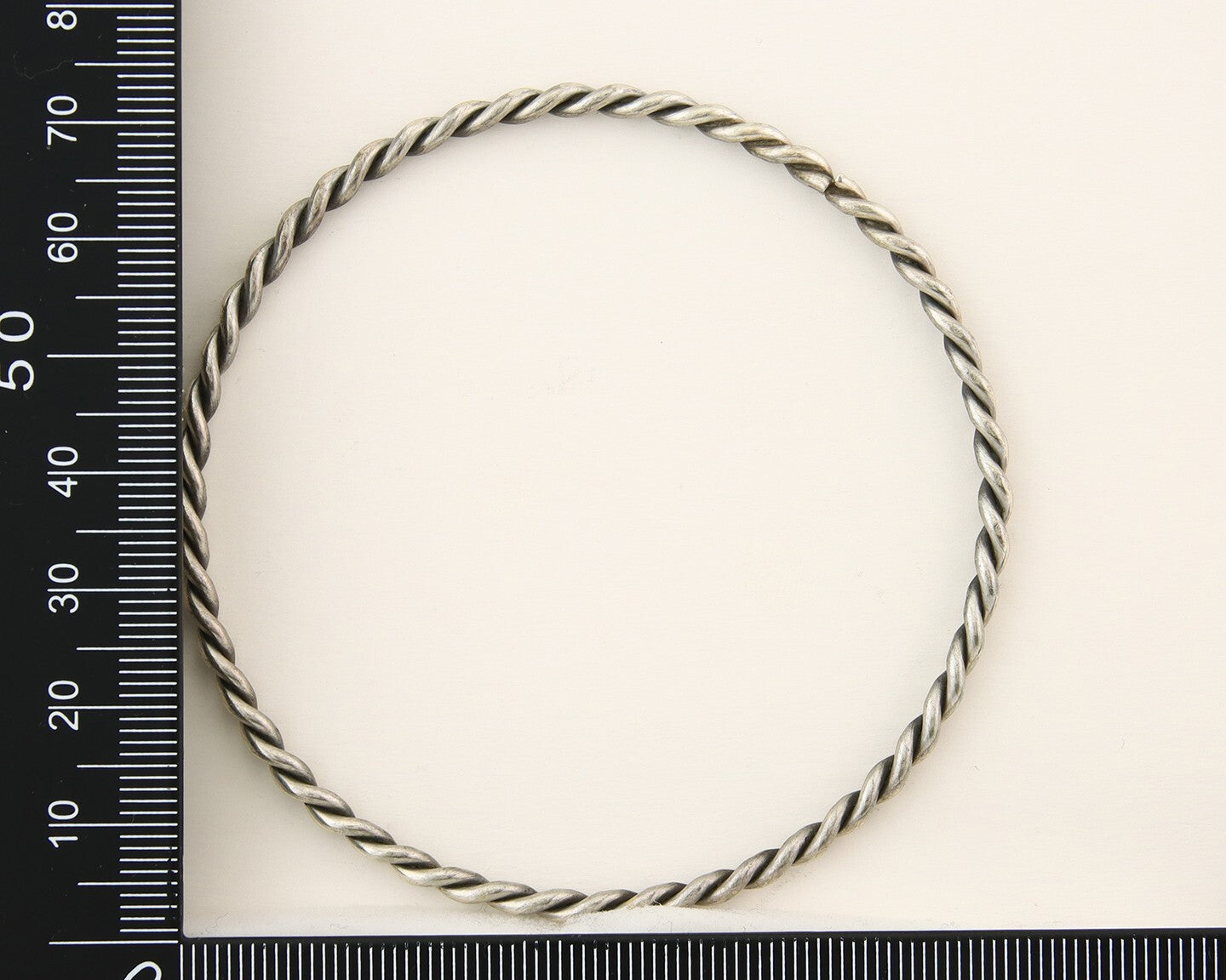 Navajo Bangle Bracelet 925 Silver Hand Stamped Twist Native American Artist C80s