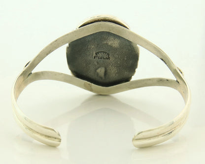 Navajo Cuff Bracelet Sterling Silver Turquoise Handmade Vintage Signed Sunrise