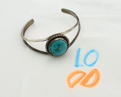 Navajo Cuff Bracelet Sterling Silver Vintage Turquoise Handmade Native Artist