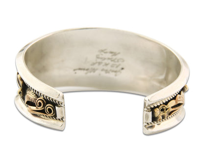 Navajo Bracelet 925 Silver & 12k Yellow Gold Filled Signed Justin Morris C.80's