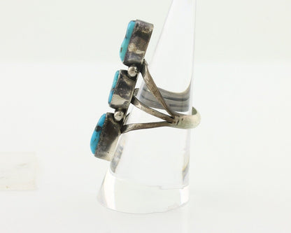 Navajo Ring 925 Silver Natural Blue Turquoise Native American Artist C.80's