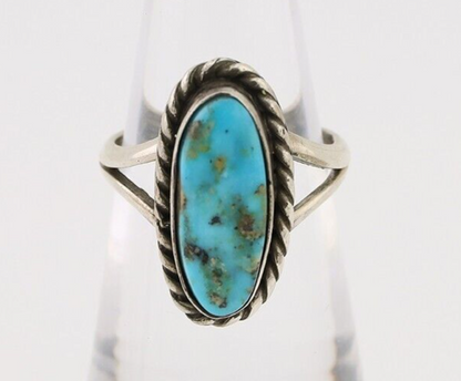 Navajo Handmade Ring 925 Silver Turquoise Native American Artist C.80's