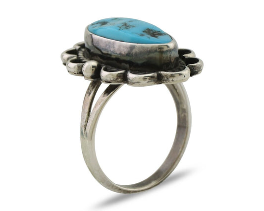 Navajo Turquoise Ring 925 Silver Handmade Native American Artist C.80's