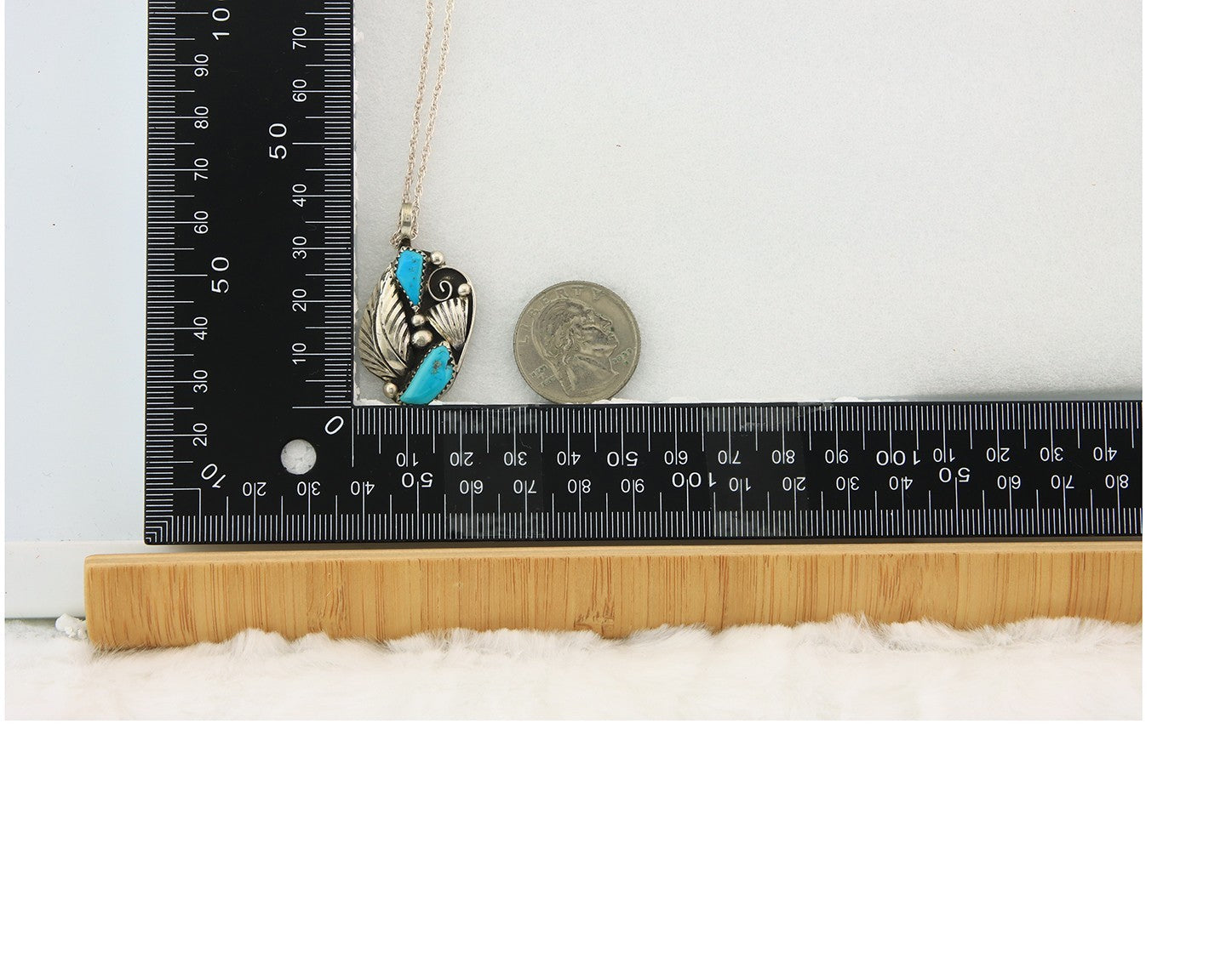 Navajo Necklace Sterling Silver Authentic Natural Turquoise Vintage Signed PM