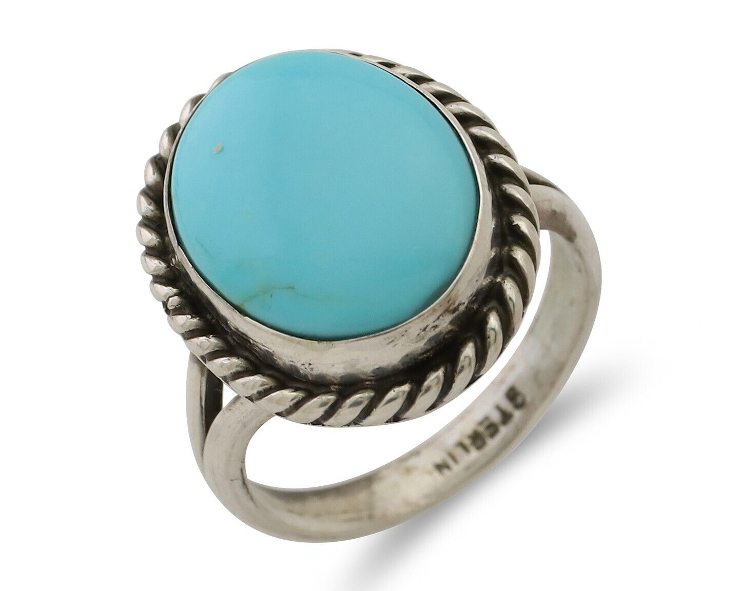 Navajo Ring 925 Silver Natural Blue Turquoise Native American Artist C.80's