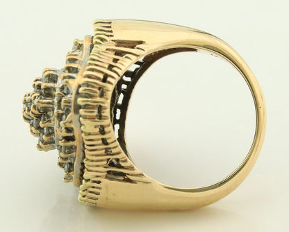 Natural Diamond Cluster Ring 10k Yellow Gold Ring Size 8.25