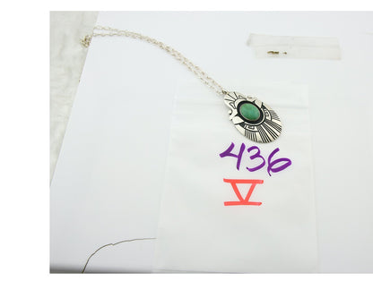Navajo Sterling Silver Necklace Turquoise Authentic Vintage Signed Thomas Singer