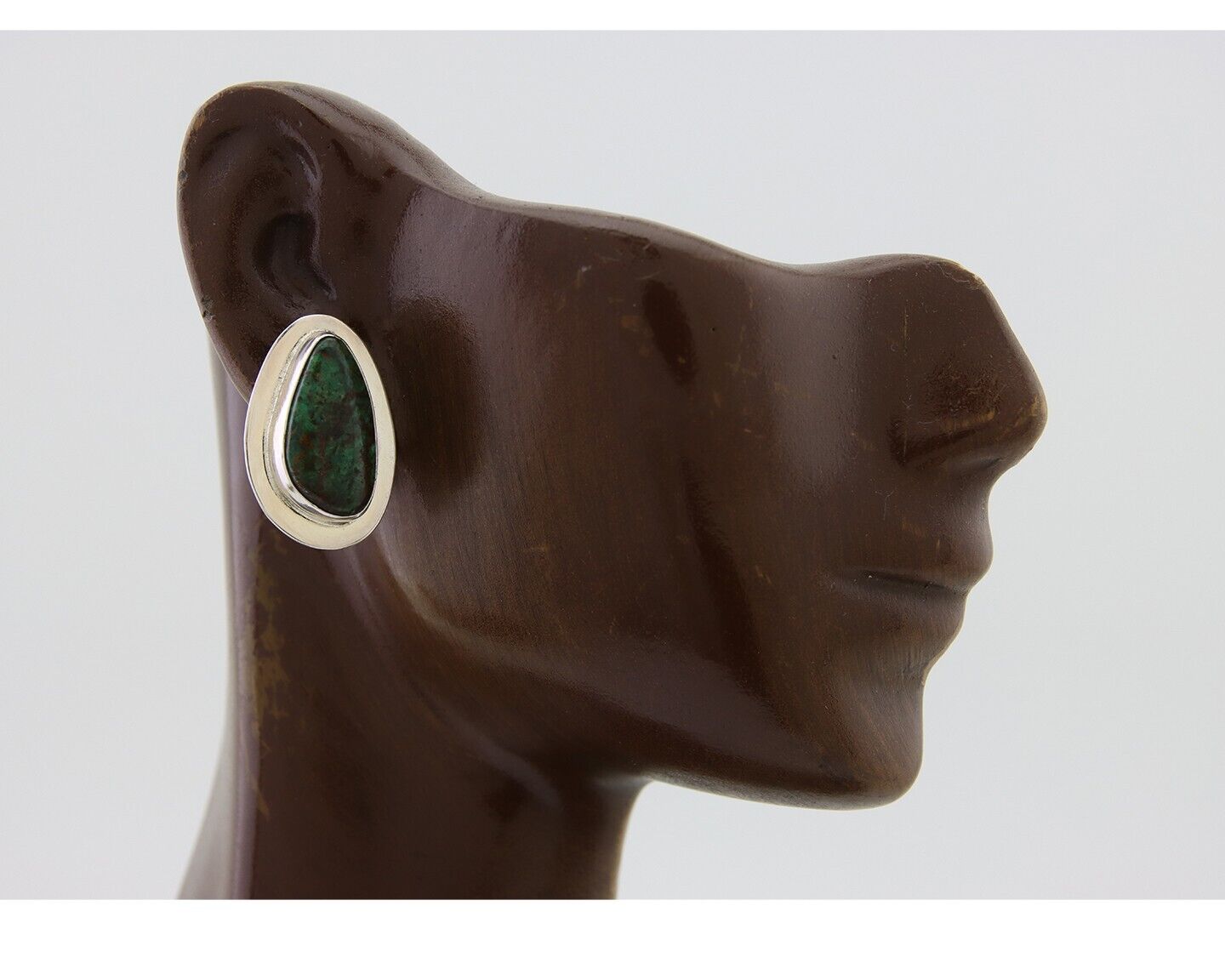 Navajo Shield Earrings 925 Silver Natural Turquoise Artist Signed M.S. C.80's