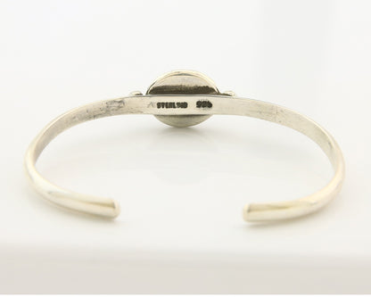 Navajo Cuff Bracelet Sterling Silver Natural Mined Pink Quartz Native Artist