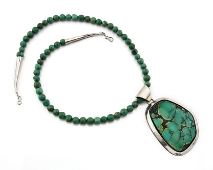 Navajo Squash Necklace Sterling Silver Heavy Hand Stamped Signed James Linkin