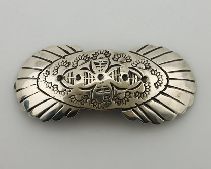 Women's Navajo Hair Clip Hand Stamped 925 Silver Native American Artist C.80's