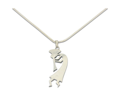Navajo Kokopelli Necklace Sterling Silver Authentic Natural Gemstone