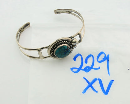 Navajo Cuff Bracelet Sterling Silver Turquoise Vintage Artist Signed C Montoya