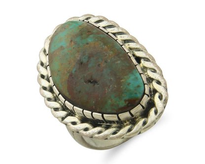 Vintage Navajo Ring 925 Sterling Silver Turquoise Handmade Size 8.25