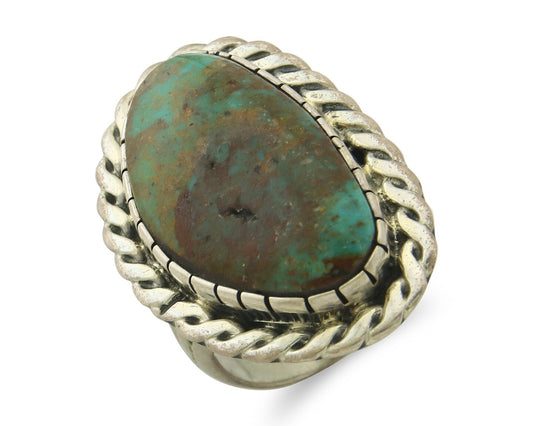 Vintage Navajo Ring 925 Sterling Silver Turquoise Handmade Size 8.25