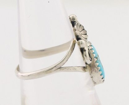 Navajo Ring 925 Silver Morenci Turquoise Native American Artist C.80's