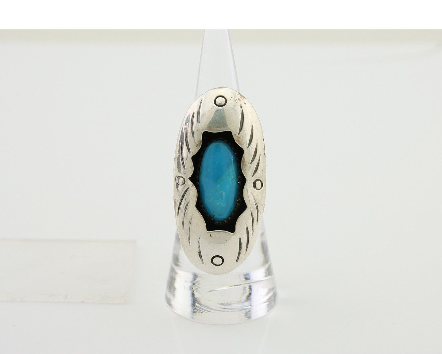 Navajo Handmade Ring 925 Silver Natural Arizona Turquoise Artist C.80's