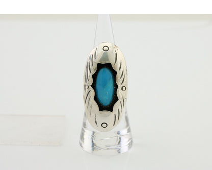 Navajo Handmade Ring 925 Silver Natural Arizona Turquoise Artist C.80's