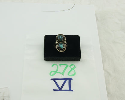 Vintage Navajo Ring 925 Sterling Silver Turquoise Handmade Size 6.5