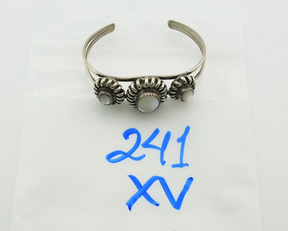 Navajo Cuff Bracelet Sterling Silver Vintage Native Artist Signed SM