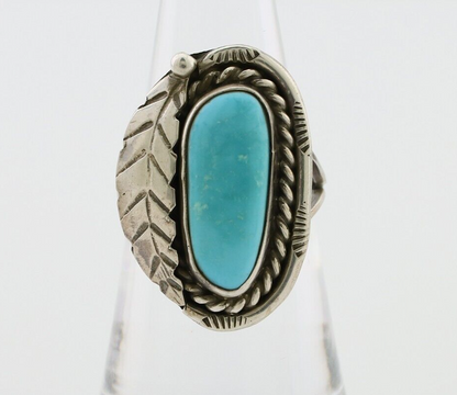 Navajo Handmade Ring 925 Silver Kingman Turquoise Native American Artist C.80's