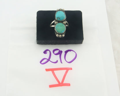 Vintage Navajo Ring 925 Sterling Authentic Turquoise Size 9.0