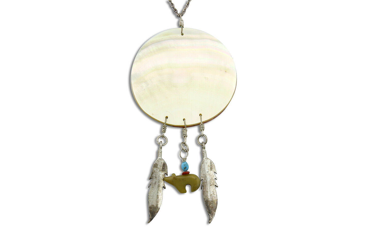 Santa Domingo Handmade .925 Silver Natural Gemstone Pendant