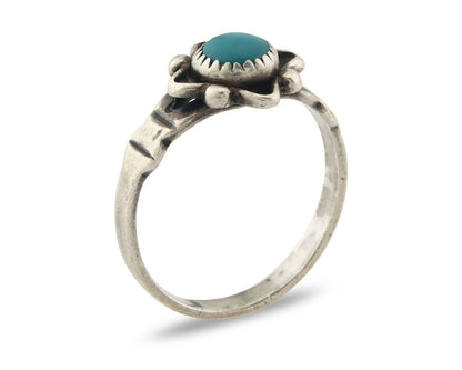 Vintage Navajo Ring 925 Sterling Silver Traditional Authentic Turquoise