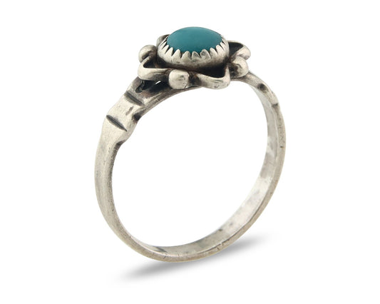 Vintage Navajo Ring 925 Sterling Silver Traditional Authentic Turquoise