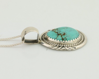 Navajo Necklace 925 Silver Natural Blue Turquoise Signed Anna Begay C.90's