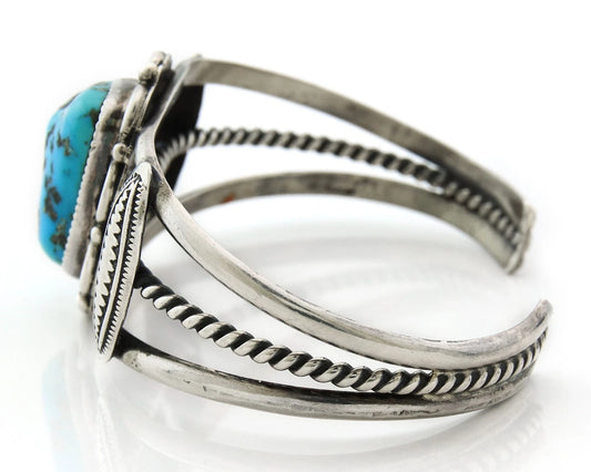 Navajo Cuff Bracelet 925 Sterling Silver Handmade Vintage Signed DK
