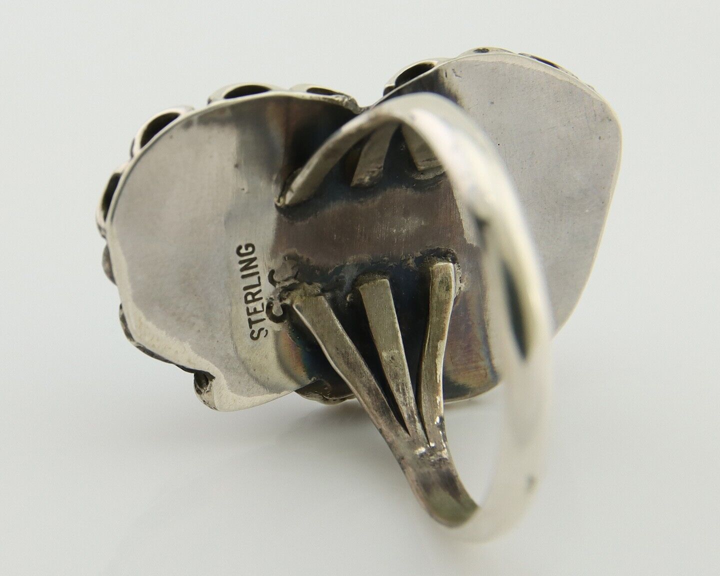 Navajo Ring 925 Silver Blue Turquoise Artist Signed SE C.80's