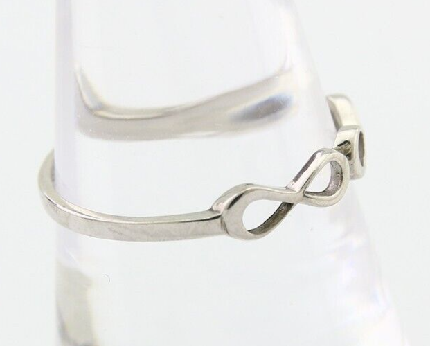 Infinity Heart Promise Ring 925 Solid Silver Size 8.25