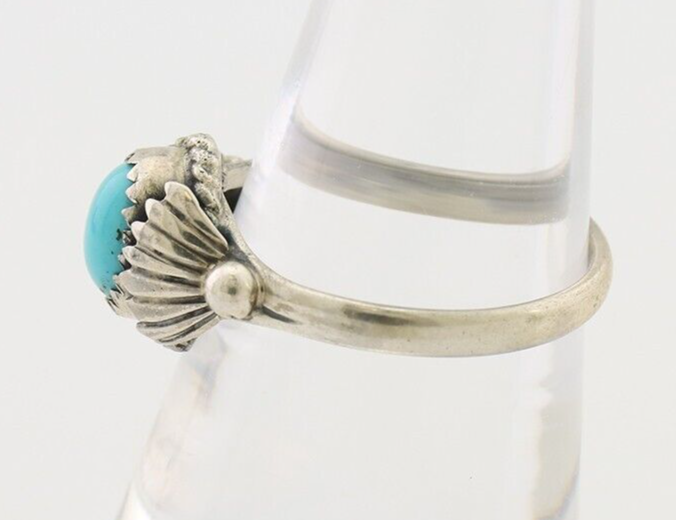 Navajo Ring 925 Silver Kingman Turquoise Native American Artist Made In 1985