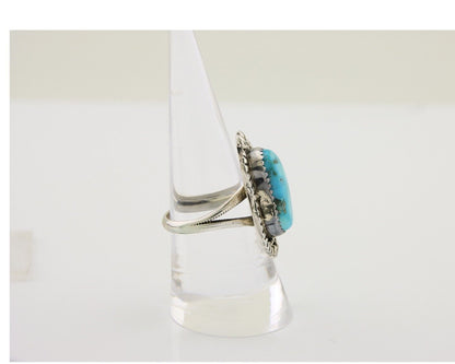 Navajo Handmade Ring 925 Silver Turquoise Native American Artist C.80's