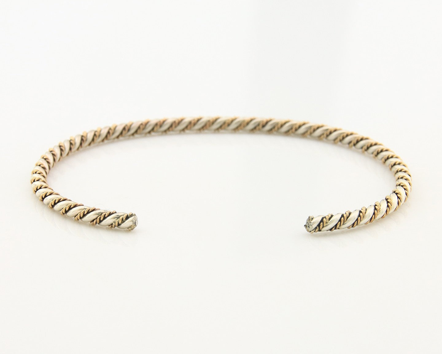 Navajo Twist Cuff Bracelet Sterling Silver Gold Authentic Vintage Native Artist