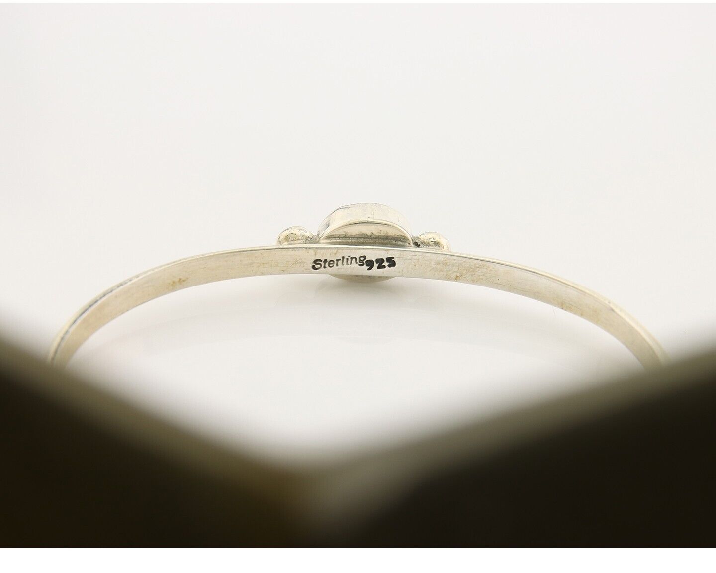 Navajo Bracelet .925 Silver Natural Red Coral Cuff Native American Artist C.80's