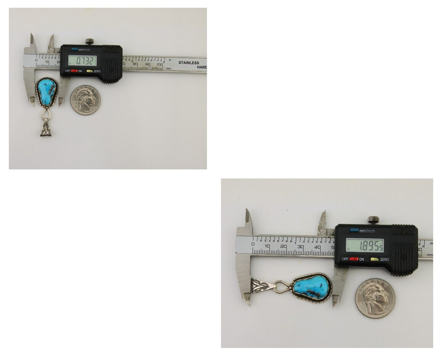 Navajo Sleeping Beauty Turquoise Pendant 925 Silver Signed Tony Guerro C.80's