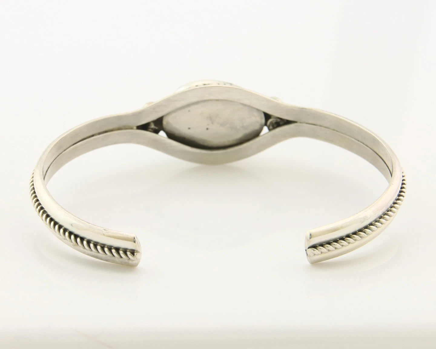 Navajo Cuff Bracelet Sterling Silver Black Onyx Handmade Vintage