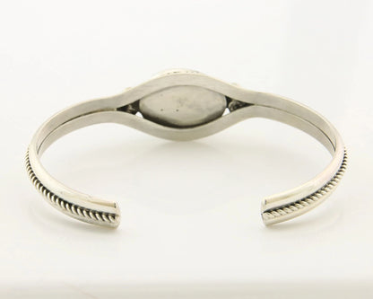 Navajo Cuff Bracelet Sterling Silver Black Onyx Handmade Vintage