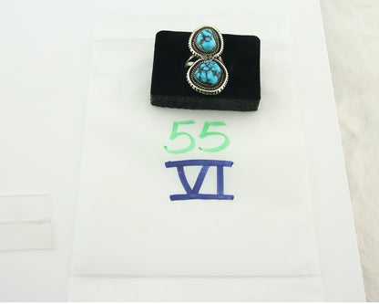 Vintage Navajo Ring Sterling Silver Authentic Turquoise Tom Willeto Size 6.25